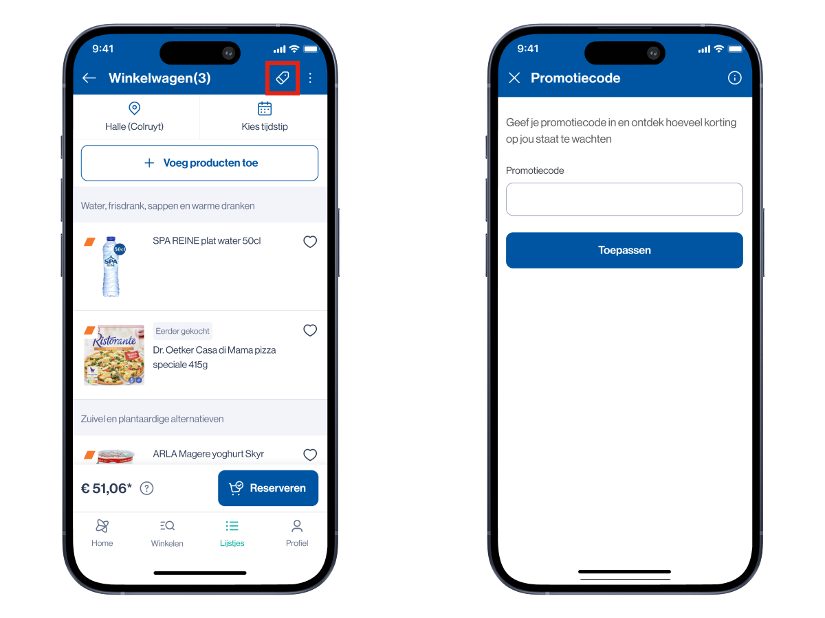 Kortingscode bij Collect&Go in de Xtra-app