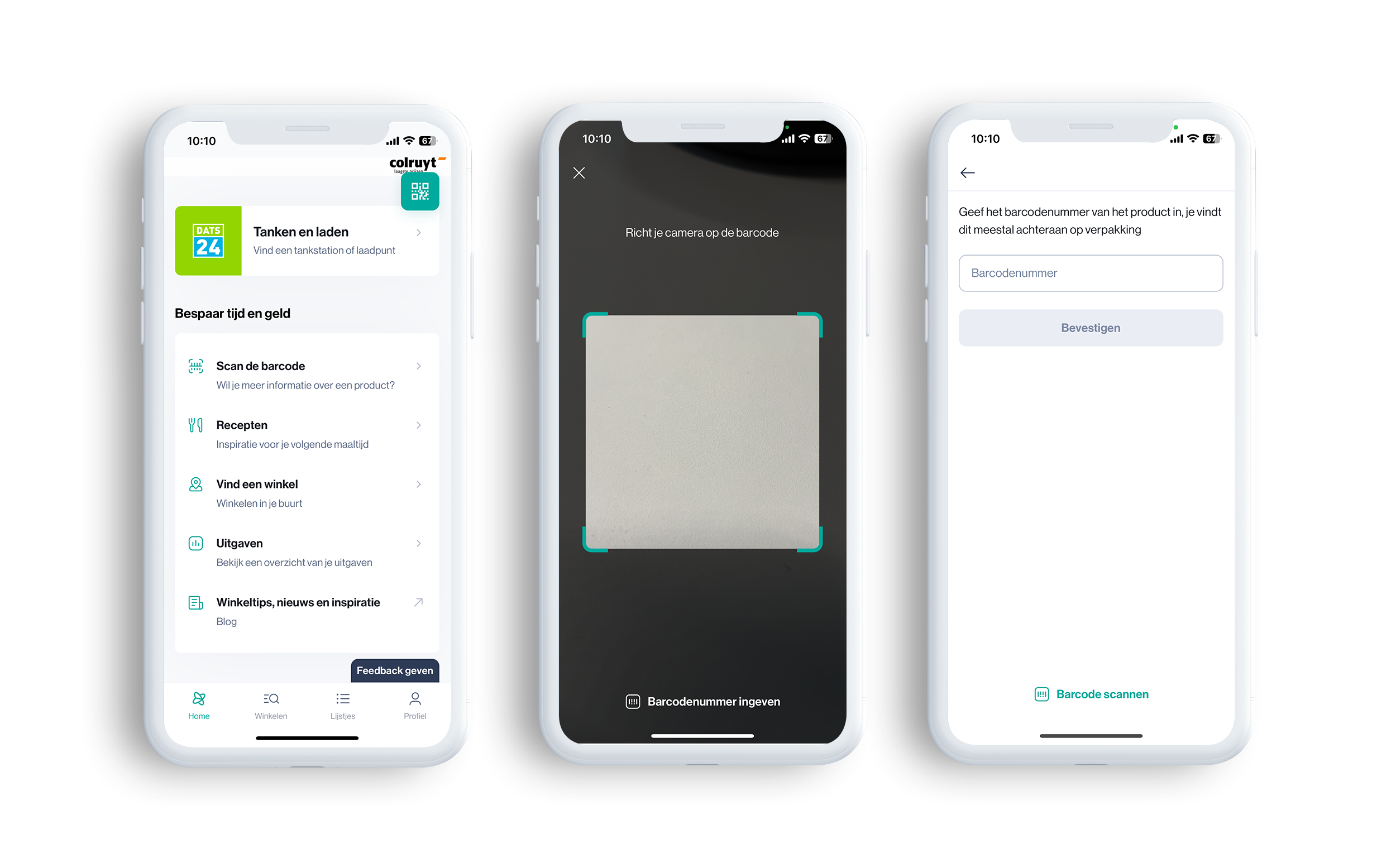 Schermafbeelding van de Xtra-app waarmee je de Eco-score kan raadplegen door een product te scannen. Met je punten kan je goede doelen voor het milieu steunen.