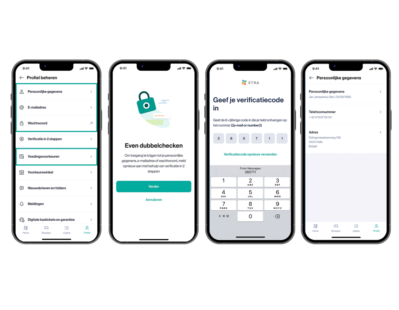 Persoonlijke gegevens aanpassen via verificatie in 2 stappen